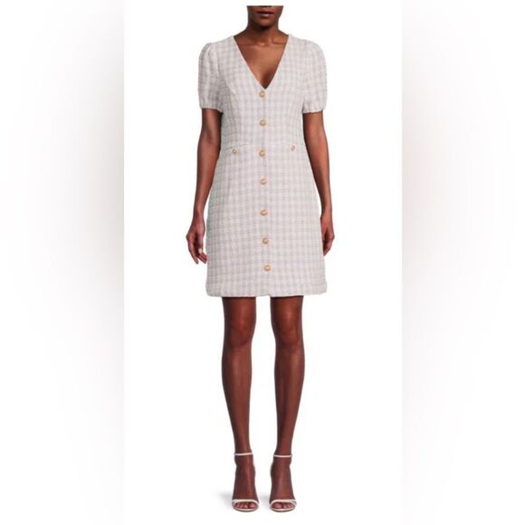 Nanette Lepore Dresses & Skirts - NWT COQUETTE Nanette Lepore Sz 12  Lilac Checked Tweed Mini Dress